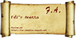 Für Anetta névjegykártya